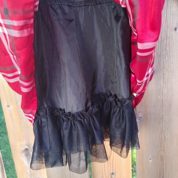 GIRLS Christmas Dress Size 3 Plaid Skirt Velvet Top Fancy Dress Petticoat - Picture 3 of 4